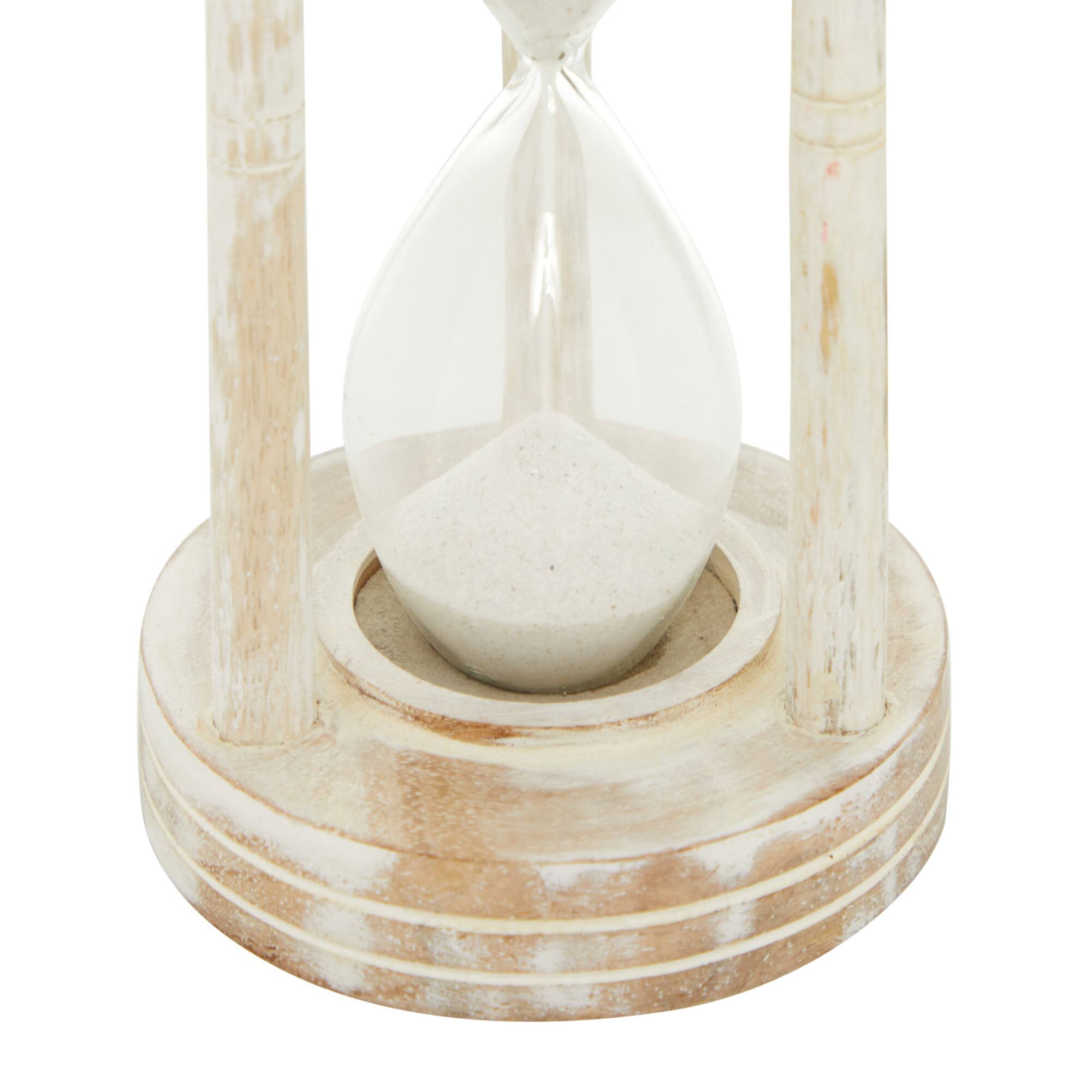 12" White Mango Wood Hourglass Timer